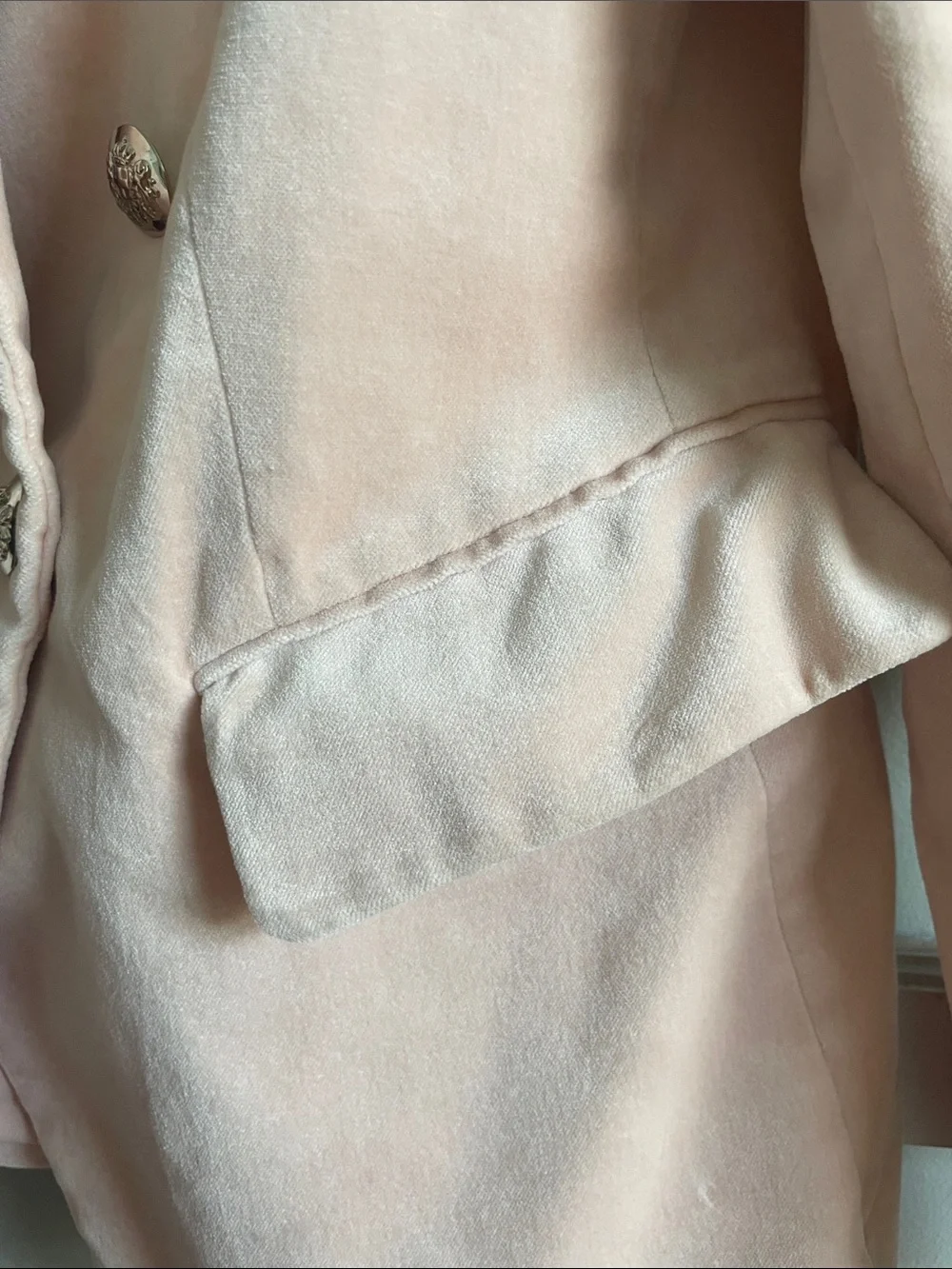 White House Black Market Double-Breasted Blazer in Pale Pink